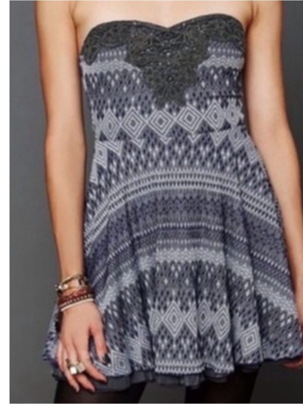 Free People Fit & Flare Twinkle and Twirl Mini Dress Women’s Cocktail Size S